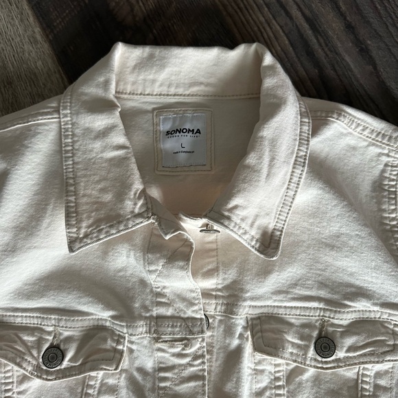 Sonoma Jean Jacket- size L off-white - Picture 3 of 5
